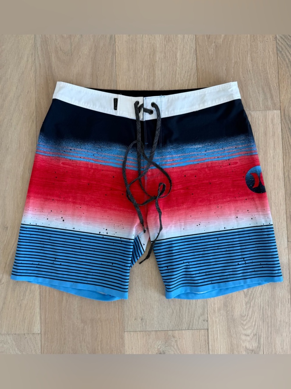 Hurley Men’s Red, Blue & White Gradient Board Shorts